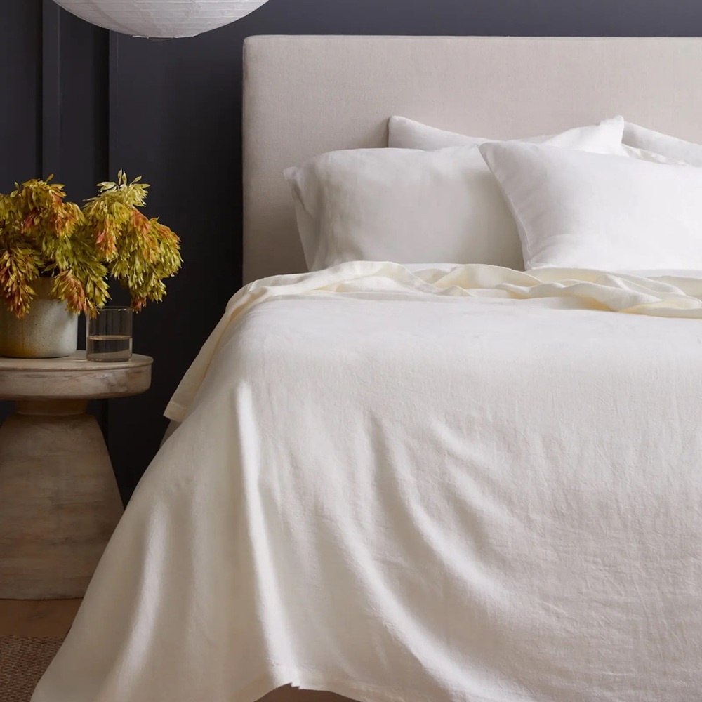 Quince Vintage Wash European Linen Bed Cover